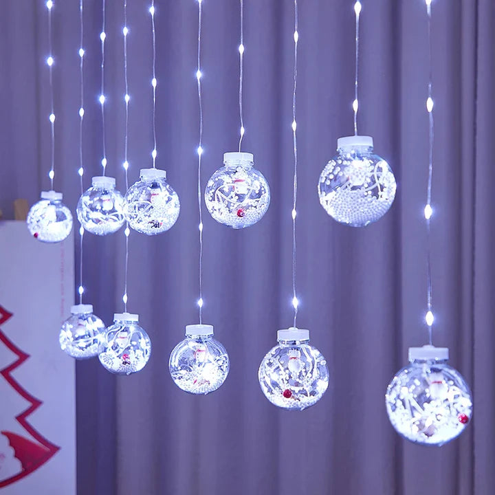 🔥OFERTA EXCLUSIVA☃️CORTINA DE NAVIDAD🎅🏻 ESFERAS DE LUZ LED✨
