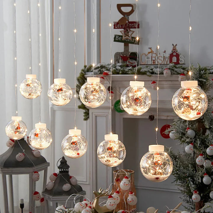 🔥OFERTA EXCLUSIVA☃️CORTINA DE NAVIDAD🎅🏻 ESFERAS DE LUZ LED✨