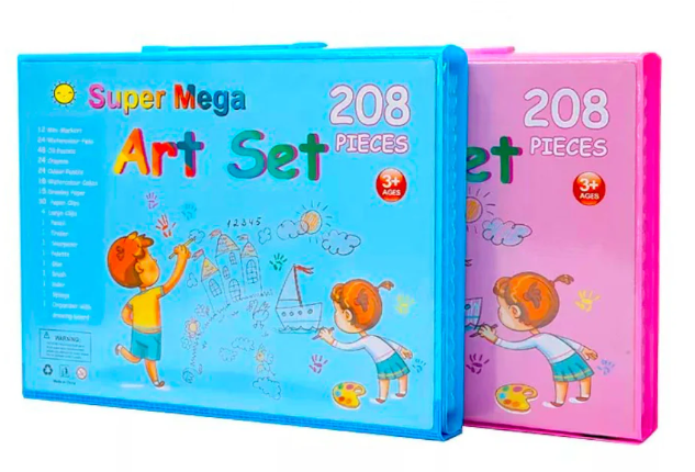 🎨KIT DE ARTE DE 208 PIEZAS PARA NIÑO Y NIÑA🪅